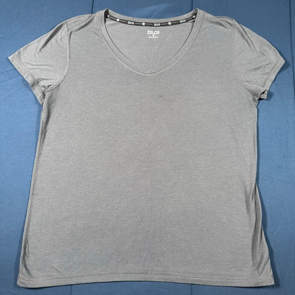 Zelos Womens Gray Athletic Performance T Shirt Medium